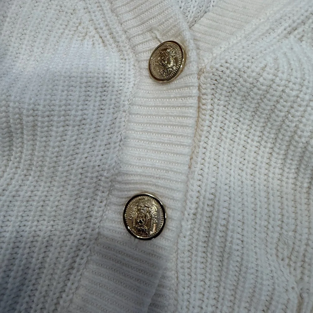 H&M Cream Button-Up Cardigan